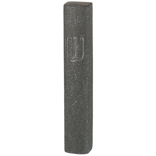 Dotted Black Cement Mezuzah 15 Cm