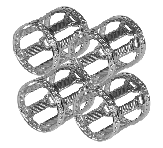Napking Rings 4 Per Pack Silver Plate Set Of 4 - Royal Palace Collection
