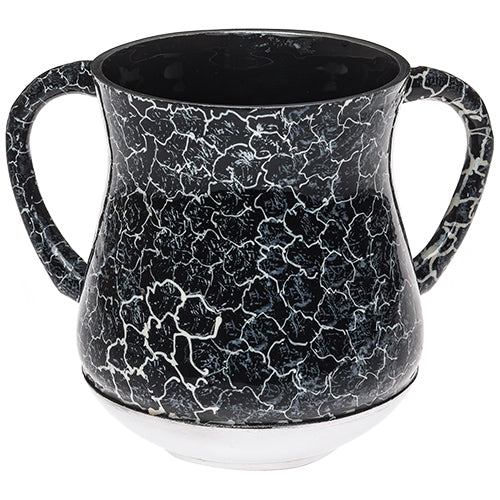 Aluminum Washing Cup Black with white bottom 5"