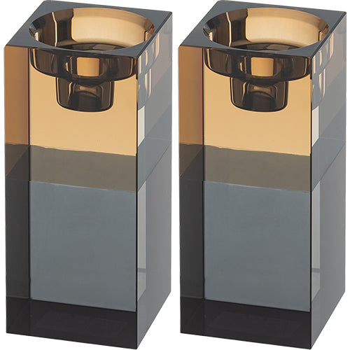 Pair of Crystal Elegant Candlesticks 10.5 cm