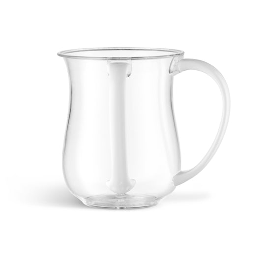 Acrylic Wash Cup Clear With White Handles 5" ( 6 pcs )
