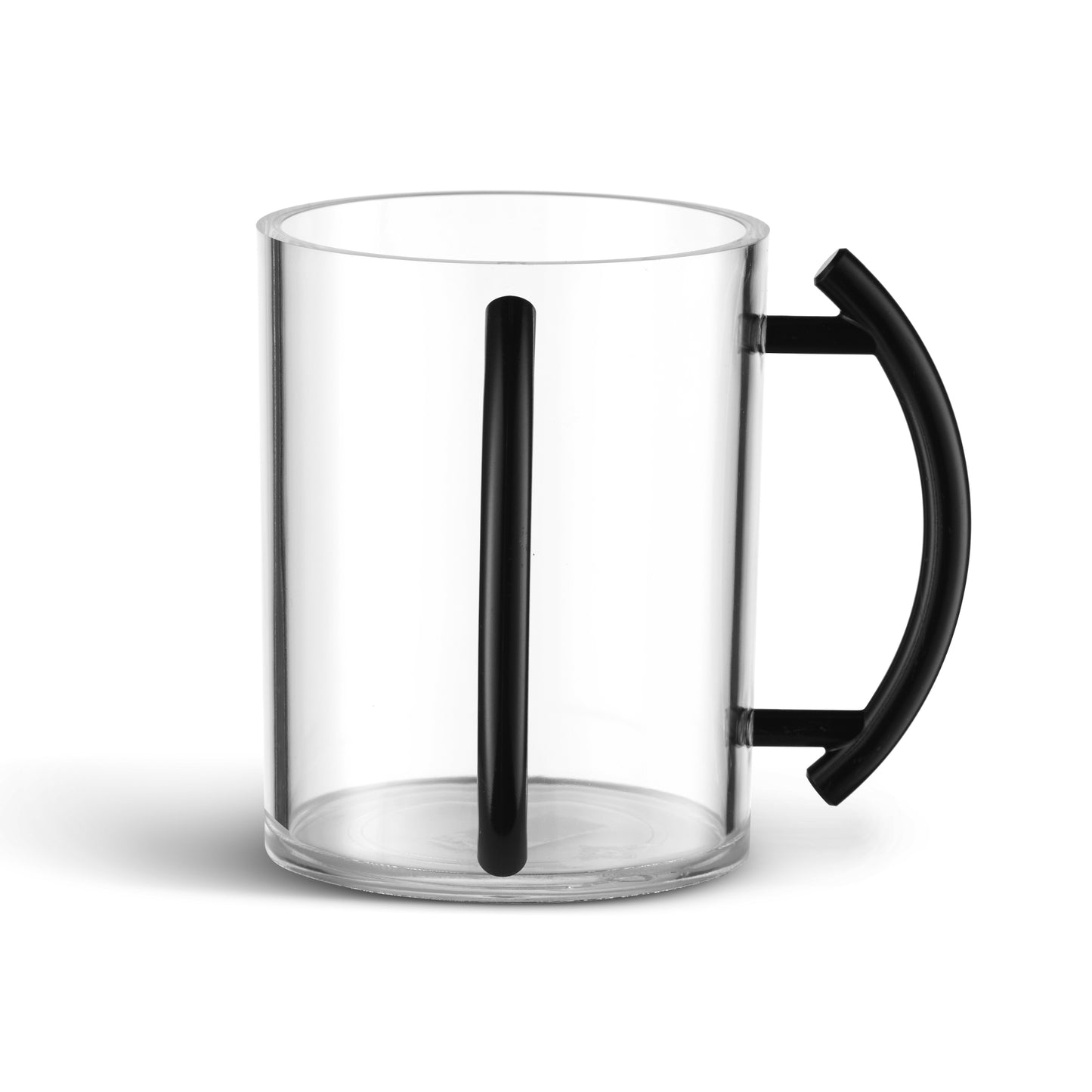 Acrylic Washing Cup Clear with black handles