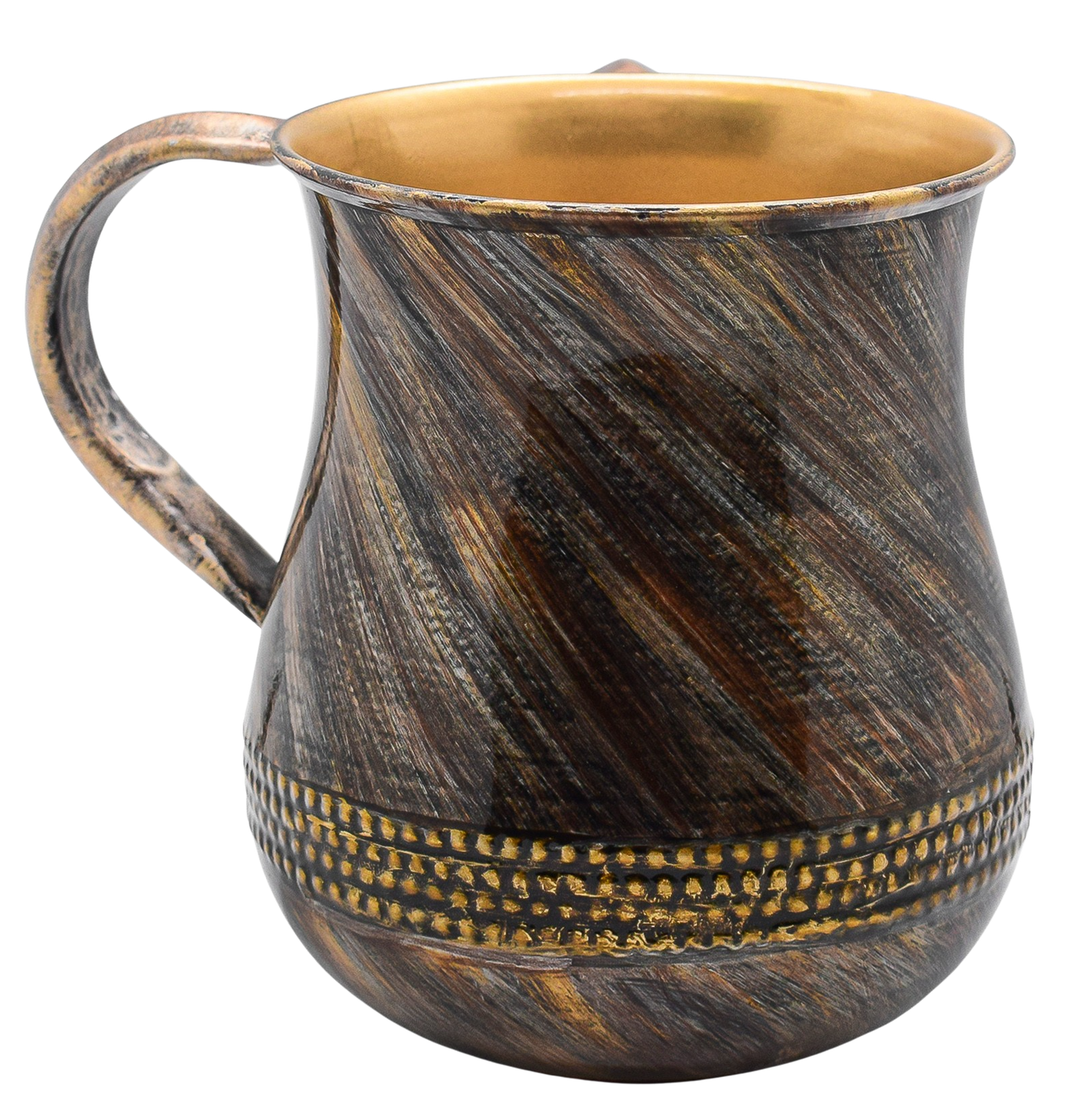 Powder Coated Washing Cup Brown Gold Texture