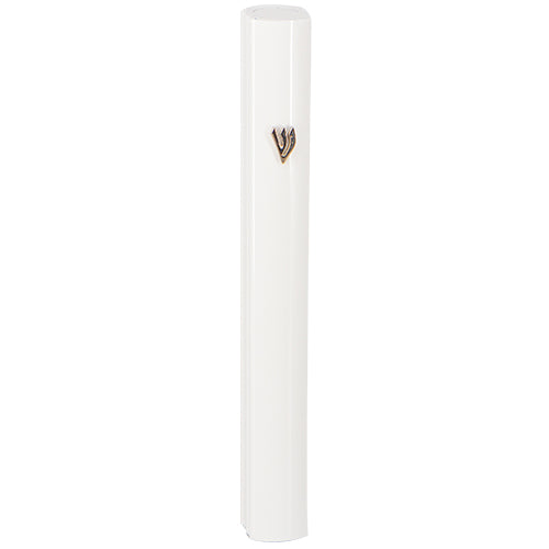 Aluminum Mezuzah 15 cm-with Metal White Shin