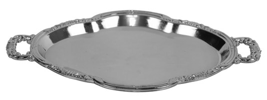 12 in pack Silver Oval Trays 3"x2"
