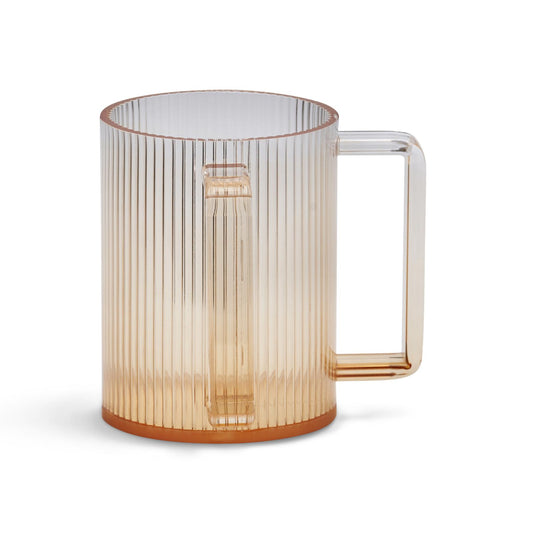 Acrylic Washing Cup  Brown strip design 5"