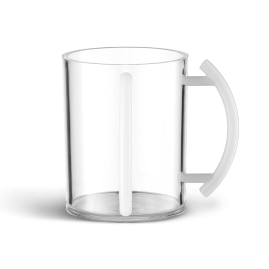 Acrylic Washing Cup Clear with White handles