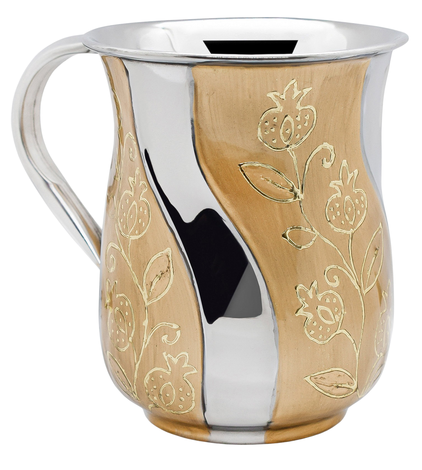 Stainless Steel Washing Cup  -  Gold & Floral