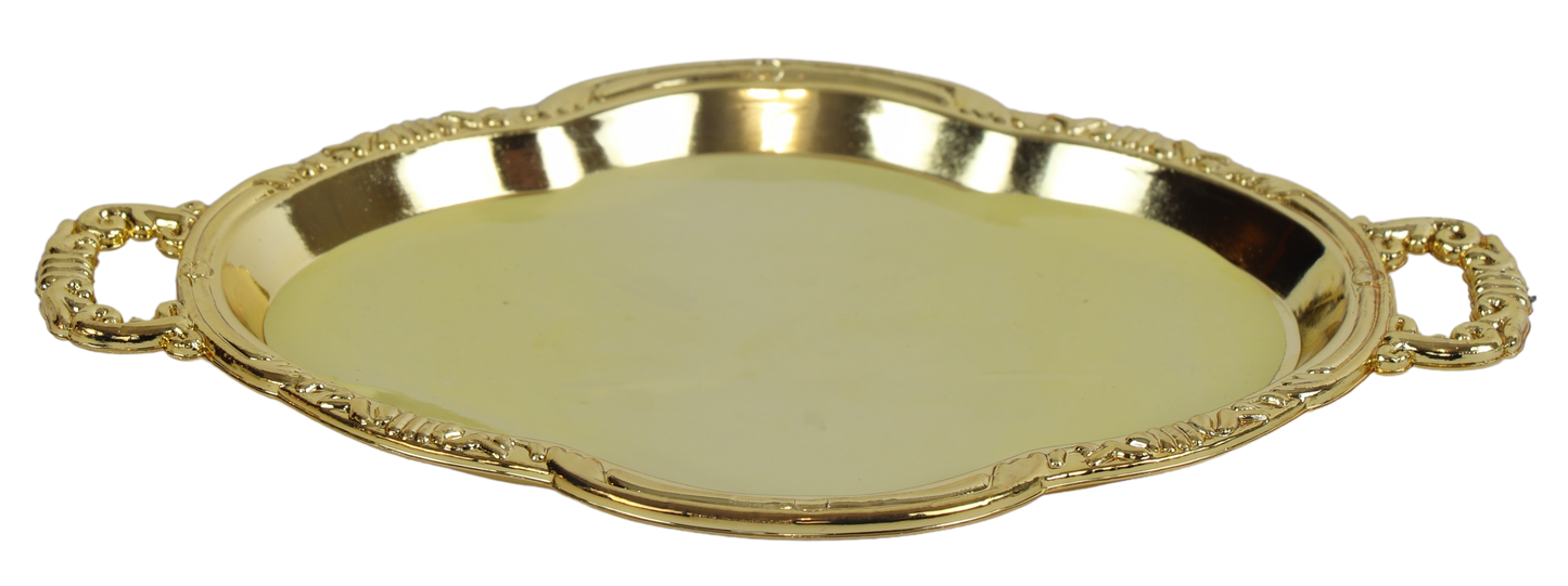 12 in pack Gold Oval Trays 3"x2"