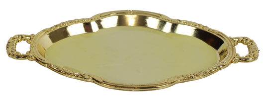 12 in pack Gold Oval Trays 3"x2"