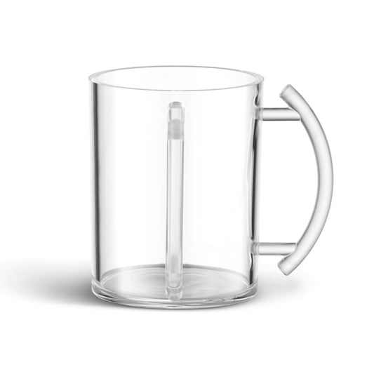 Acrylic Washing Cup Clear with  frosted clear handles