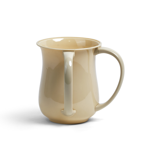 Acrylic Cup With 2 Handles . Off white Dotted