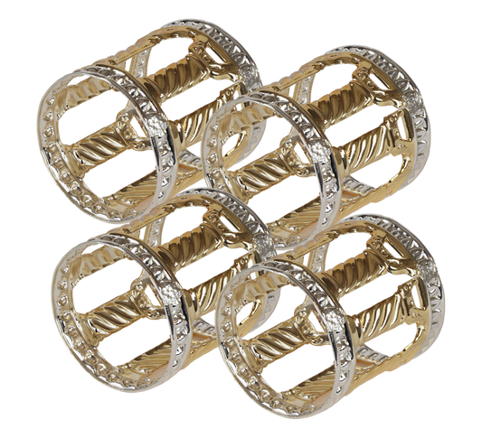 Napking Rings 4 Per Pack With Gold Set Of 4 - Royal Palace Collection