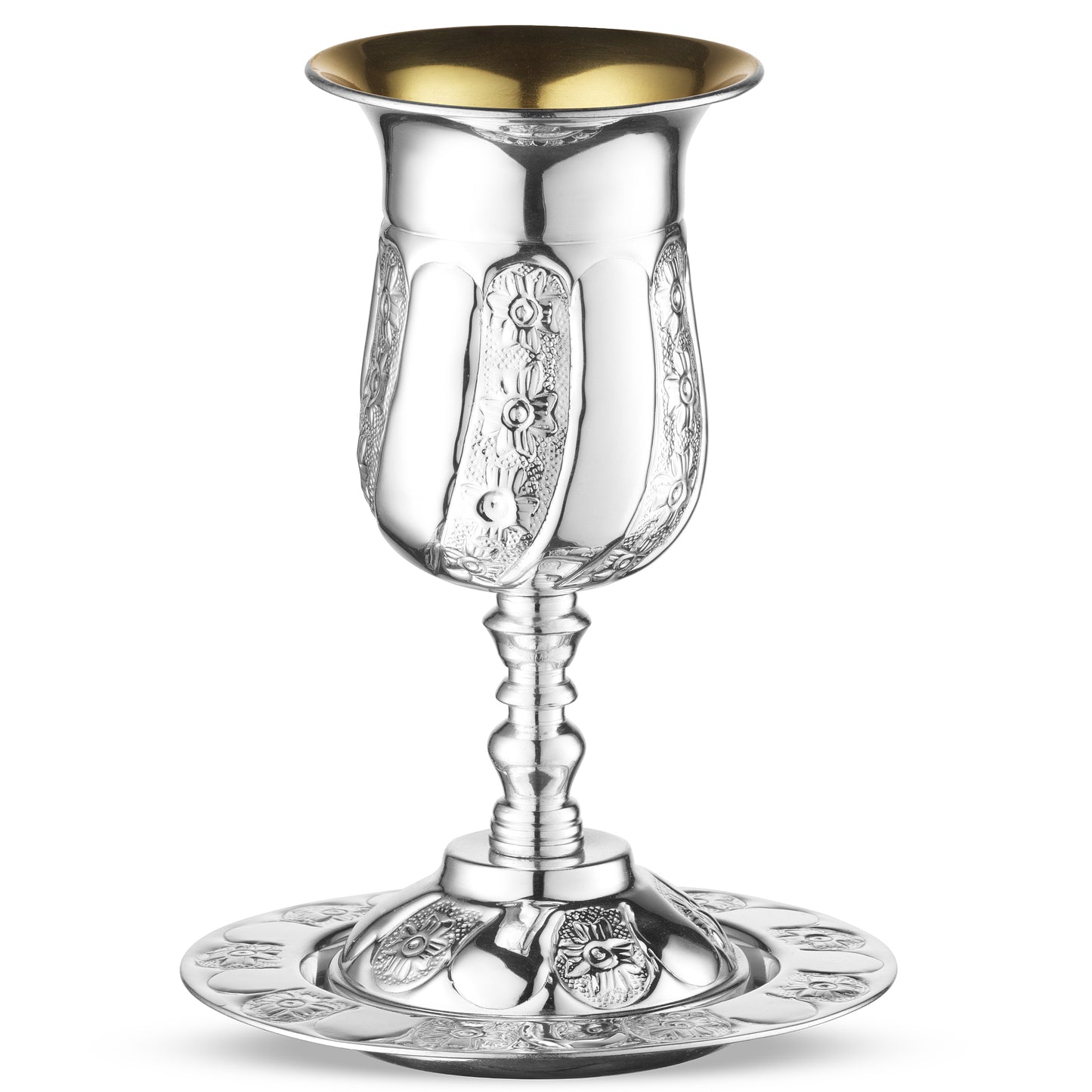 Silver Kos Eliyahu With Tray 925 Sc Cup 9"Tray 7"