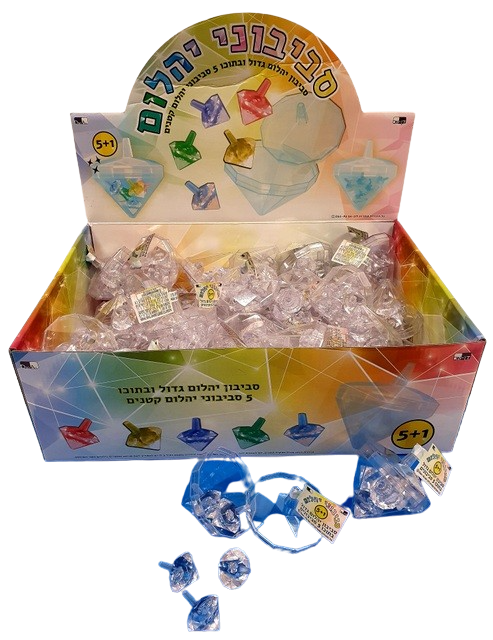 5 Diamond Dreidels in a Large Diamond Dreidel  Holder (48 PP)
