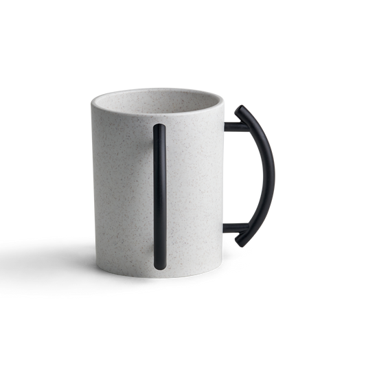Acrylic Washing Cup White with black handles