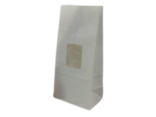 White Craft Bag with Transparent Window - 8pcs - 3.5x2.5x8"