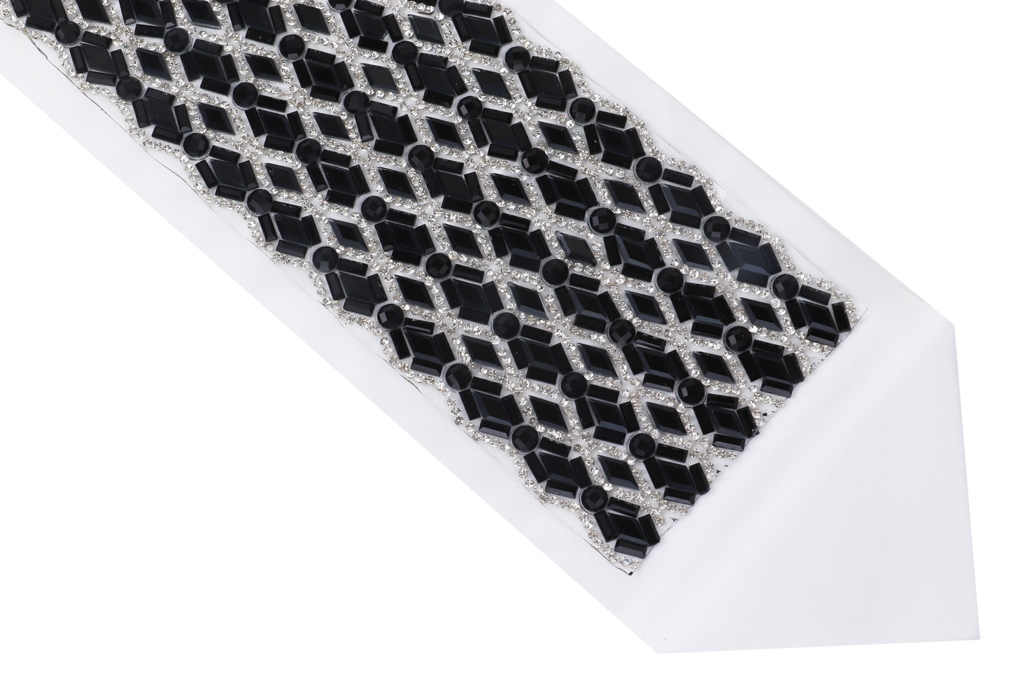 Atarah with Crystals and Black Diamond Shape Design 3.75"