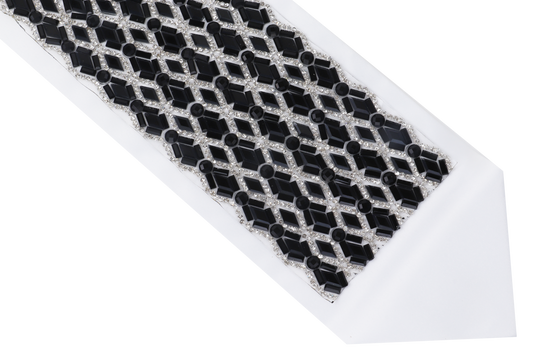 Atarah with Crystals and Black Diamond Shape Design 3.75"