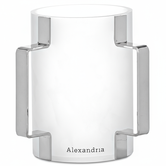 Alexandria Acrylic Wash Cup Silver Handle