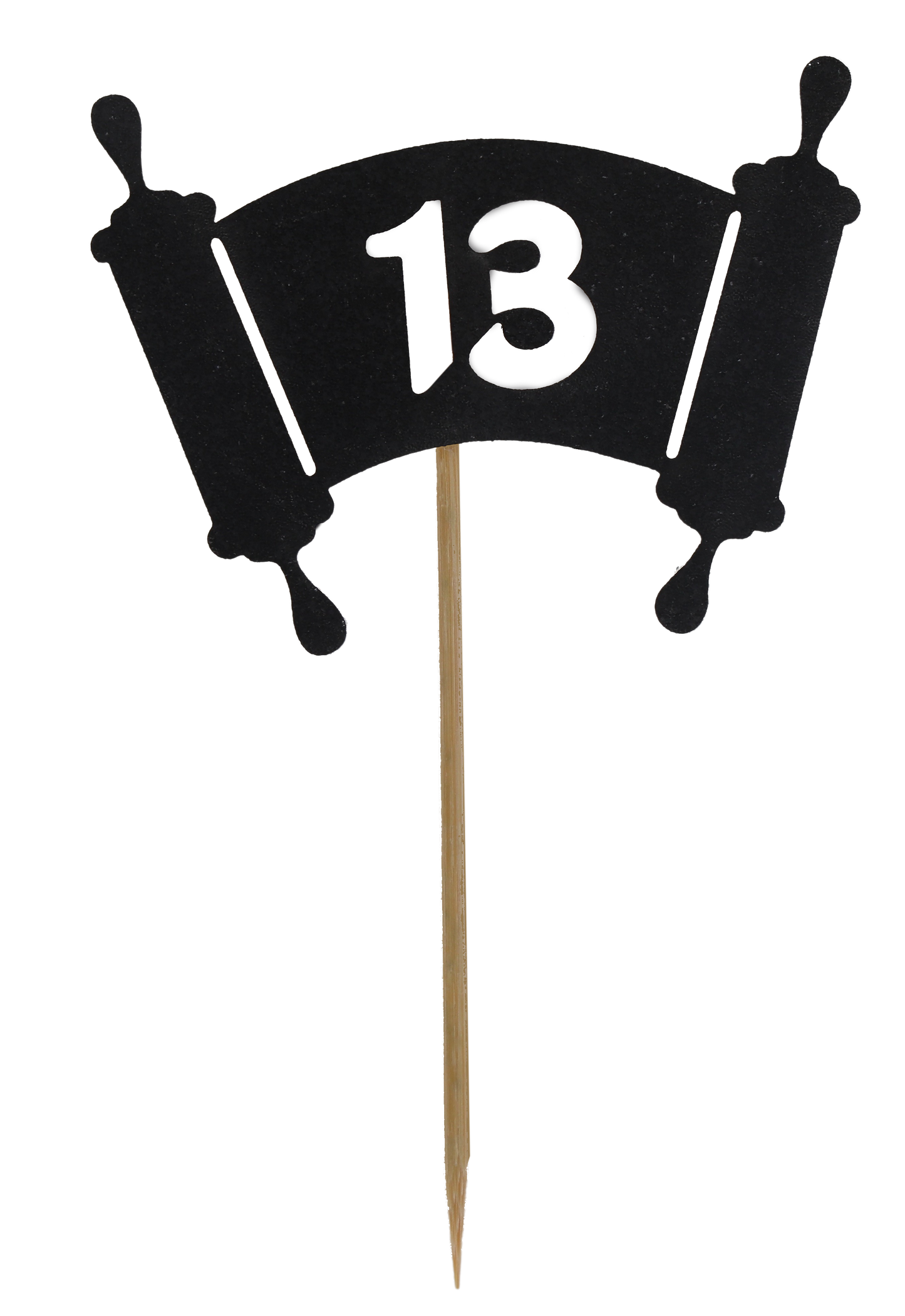 10 Black Bar Mitzva - Torah Toothpicks for Cake Decoration