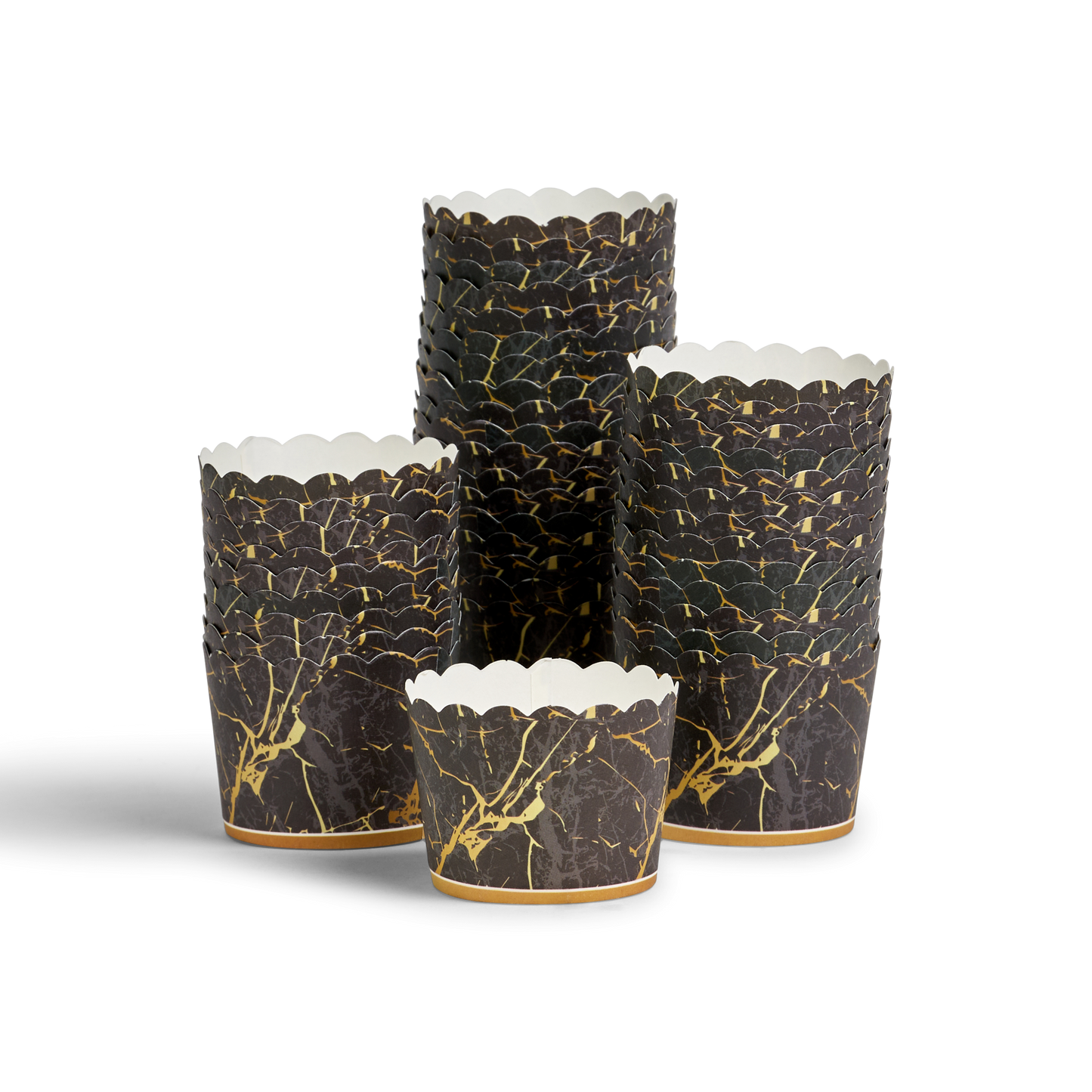 40 Black Marble Muffin Holders