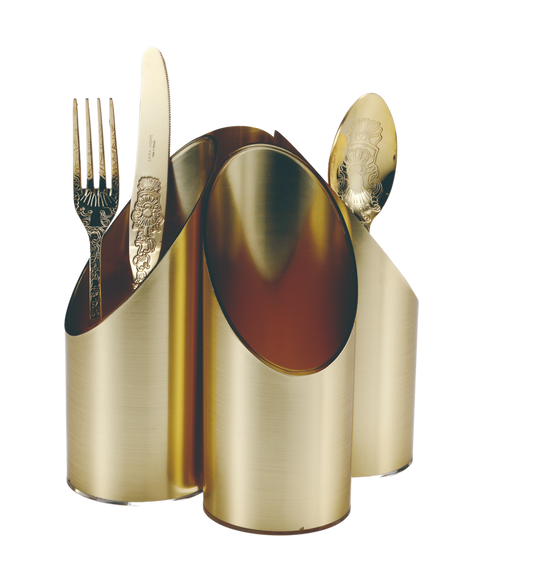 Acrylic stand for cutlery gold
