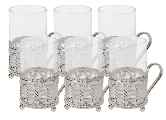 Set Of 6 Cups Royal Design With Handle 4 oz
