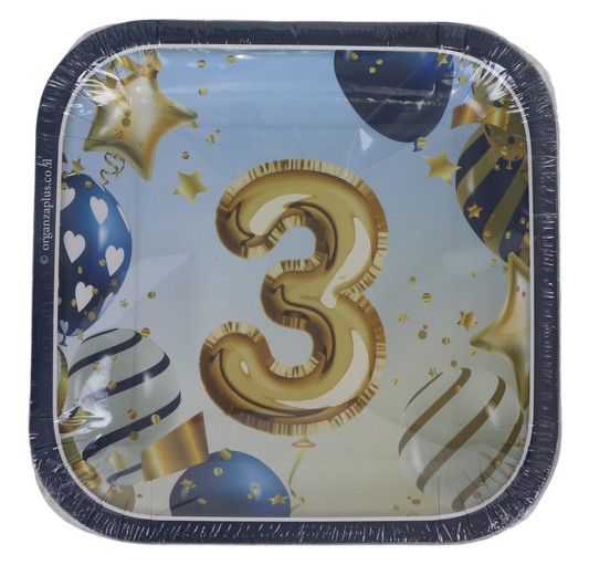 10 Blue Upsherin Plates - 7"