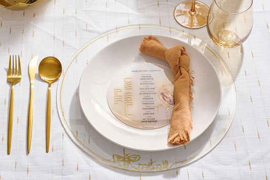 Round Painted Simanim Yom Tov Setting