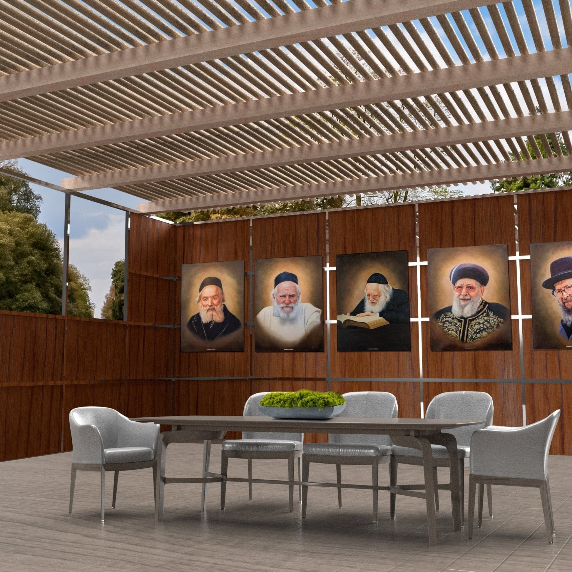 Dark Gedolim Vinyl Sukkah Decorations - Waterdale Collection