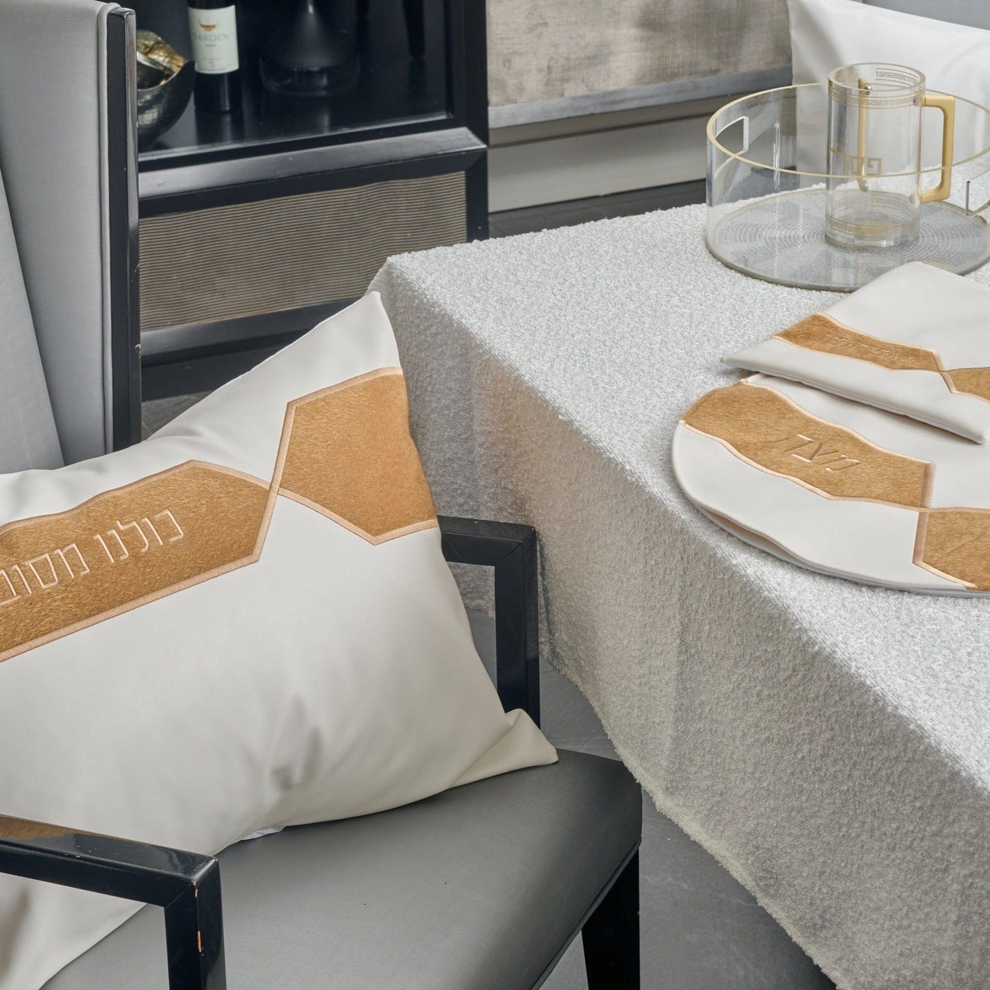 Fur Diamond Pesach Set on a refined holiday table.