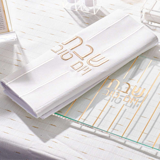 Embroidered Lines Challah Cover