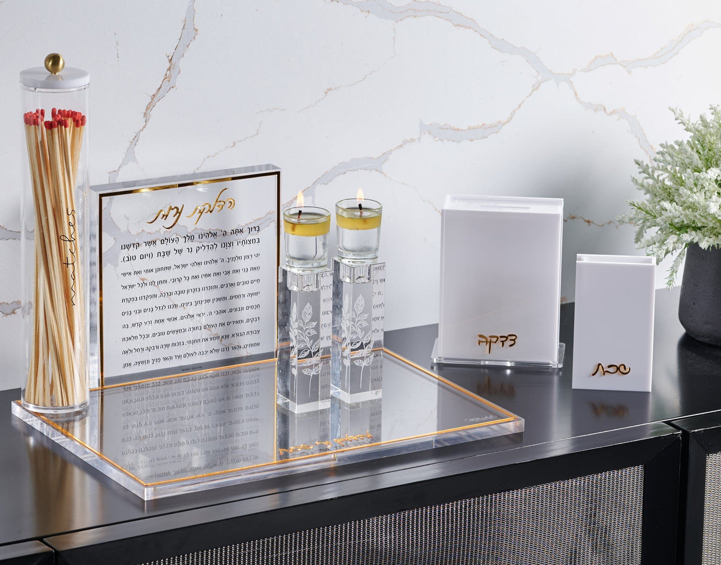 Engraved Crystal Candlesticks - Waterdale Collection