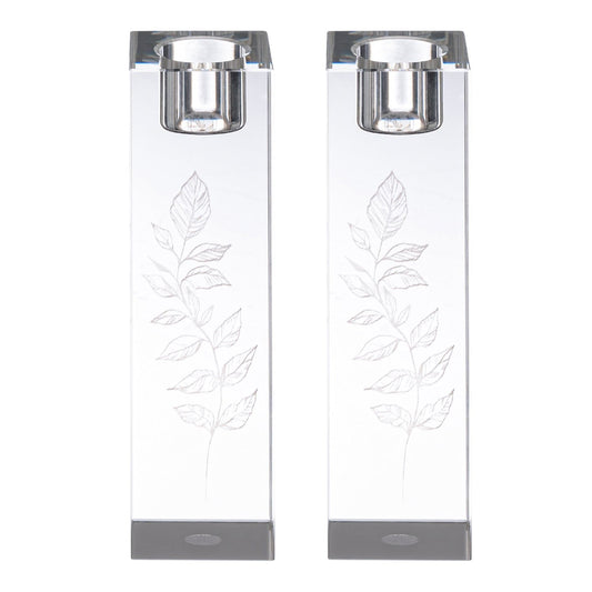 Engraved Crystal Candlesticks - Waterdale Collection