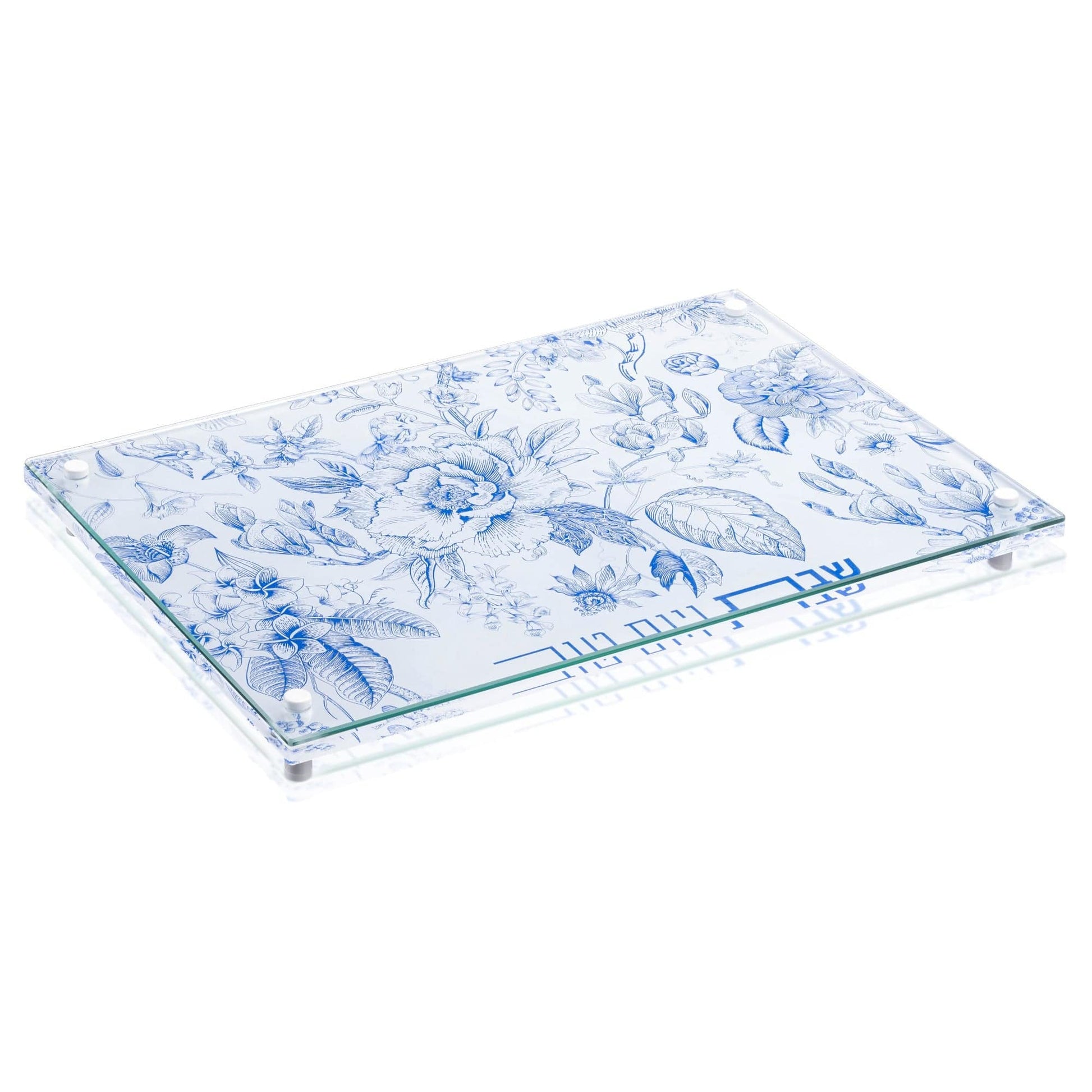 French Toile Challah Board - Blue