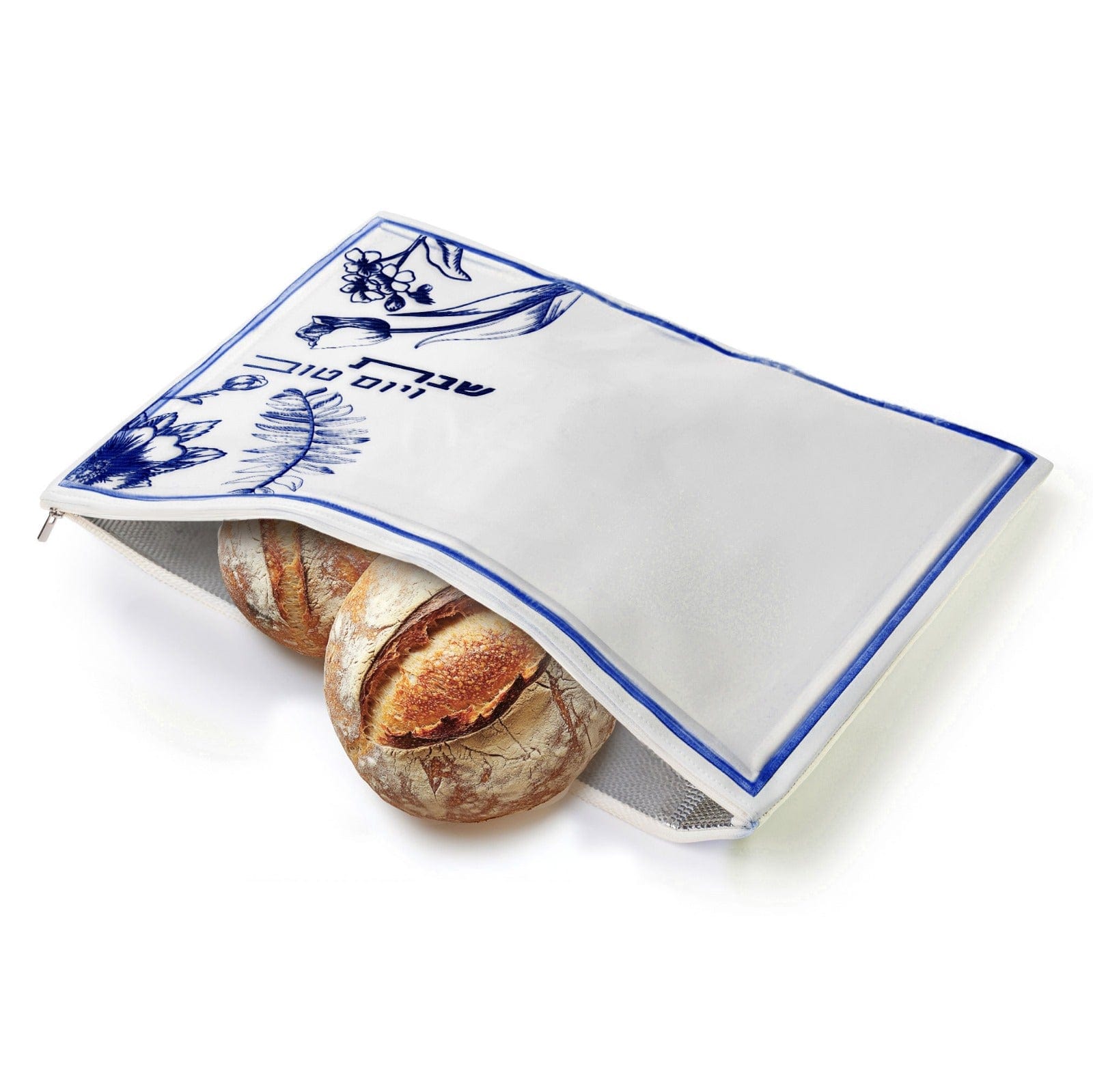 French Toile Challah Pouch Cover - Blue  