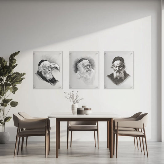 Rav Aharon Kotler Gadol Sketch above a dining table.