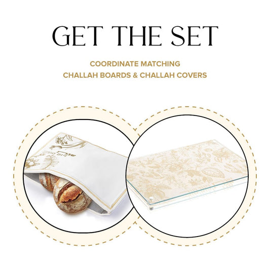 Gold French Toile Challah Pouch Set