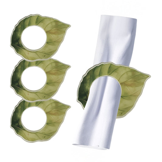 Green Leaf Napkin Rings