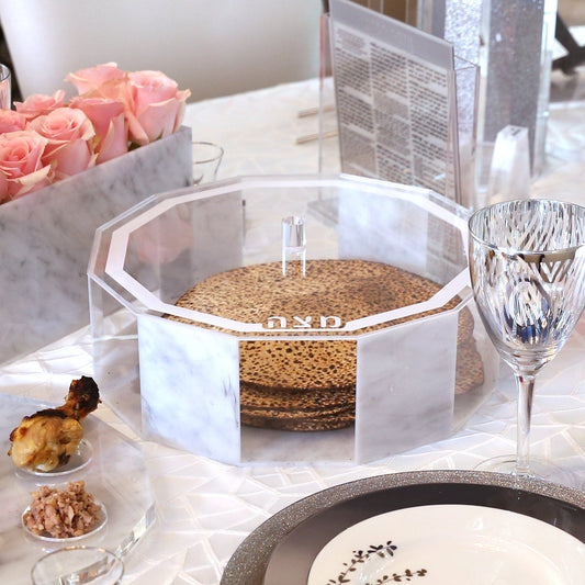 Hexagon Matzah Box - Waterdale Collection