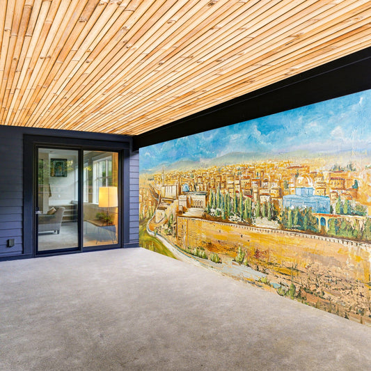 Jerusalem in Color Vinyl Sukkah Decoration - Waterdale Collection