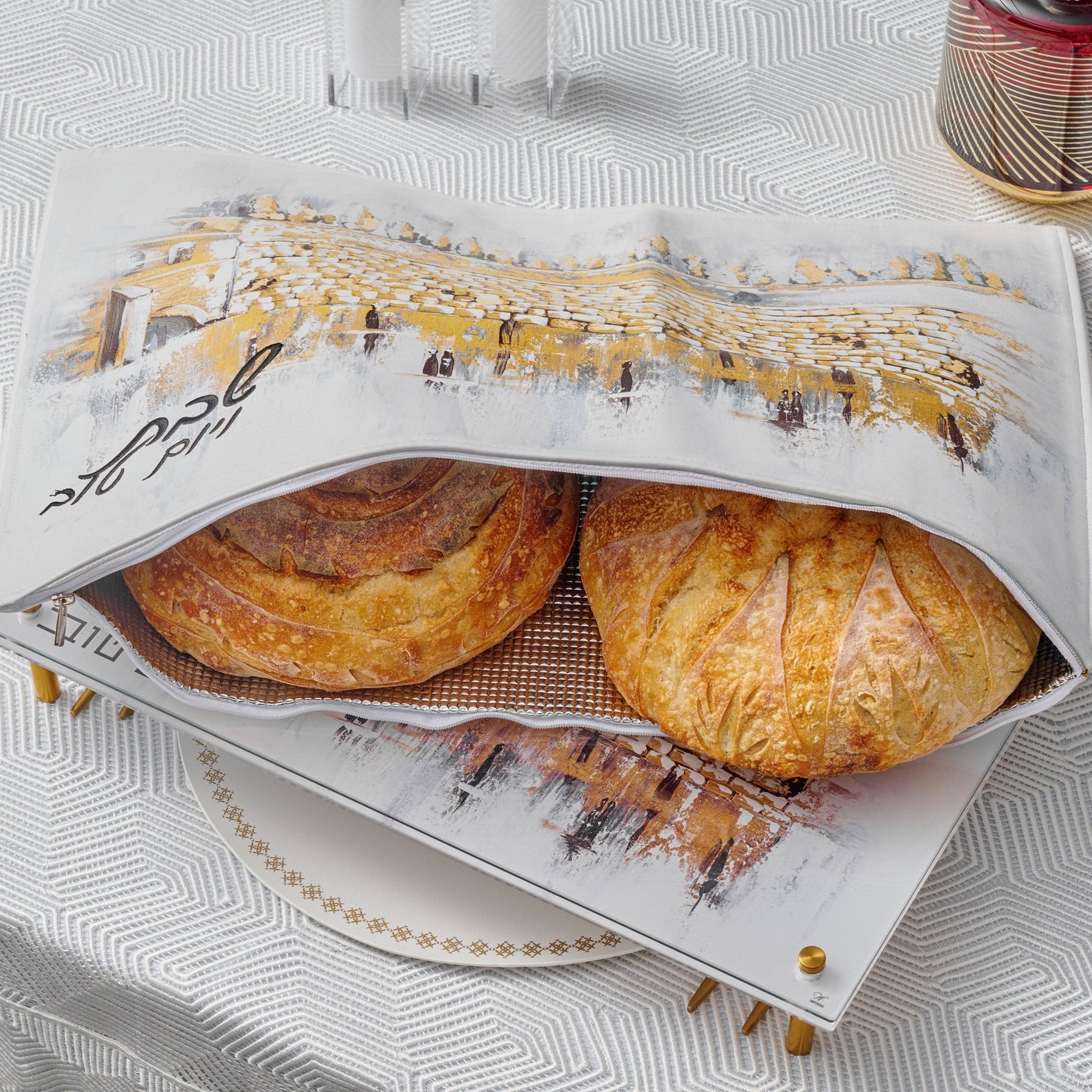 Painted Kosel Raised Challah Board