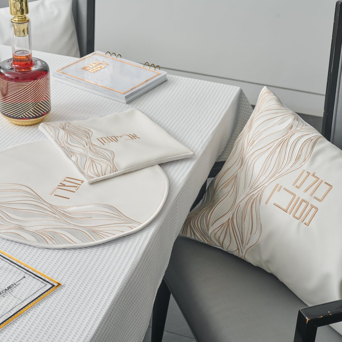 Lace Pesach Set on an elegant table setting.