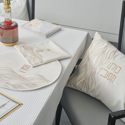 Lace Pesach Set on an elegant table setting.