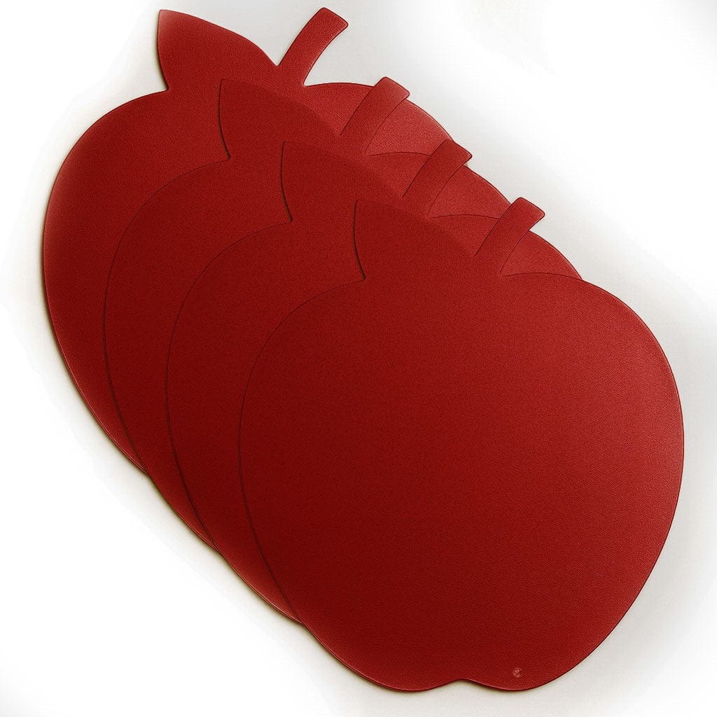 Leather Apple Chargers in Deep Red