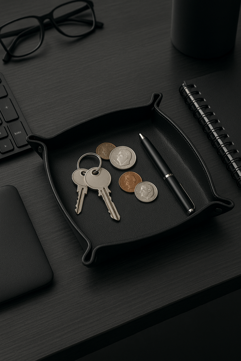 Leather Napkin Holder / Trinket Tray