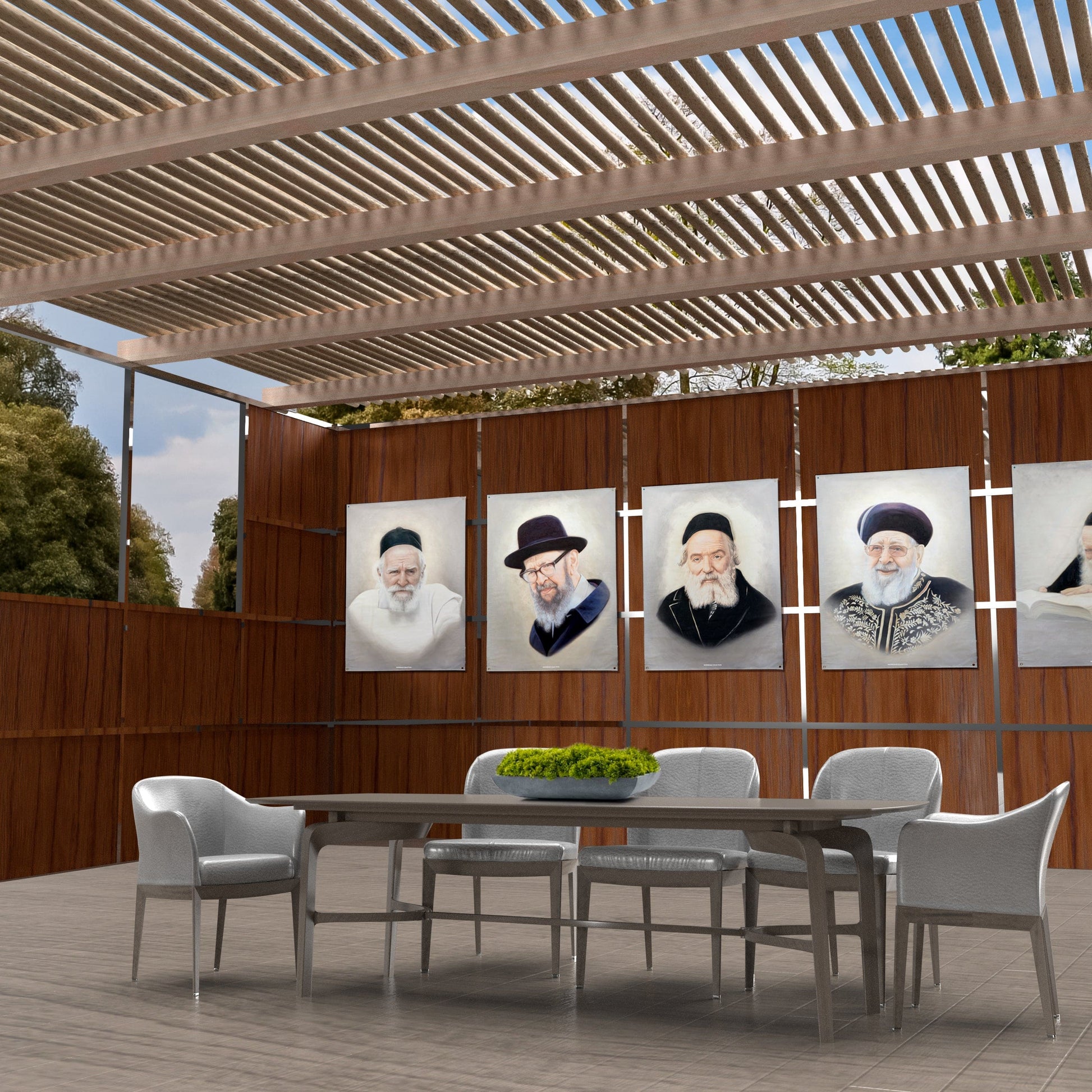 Light Gedolim Vinyl Sukkah Decorations - Waterdale Collection