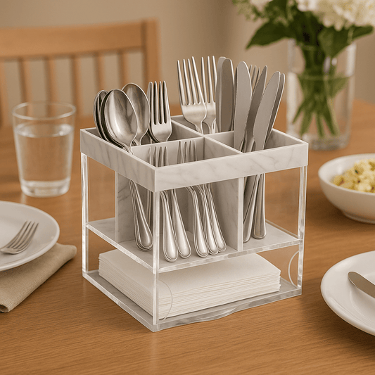 Marble Swivel Silverware Caddy