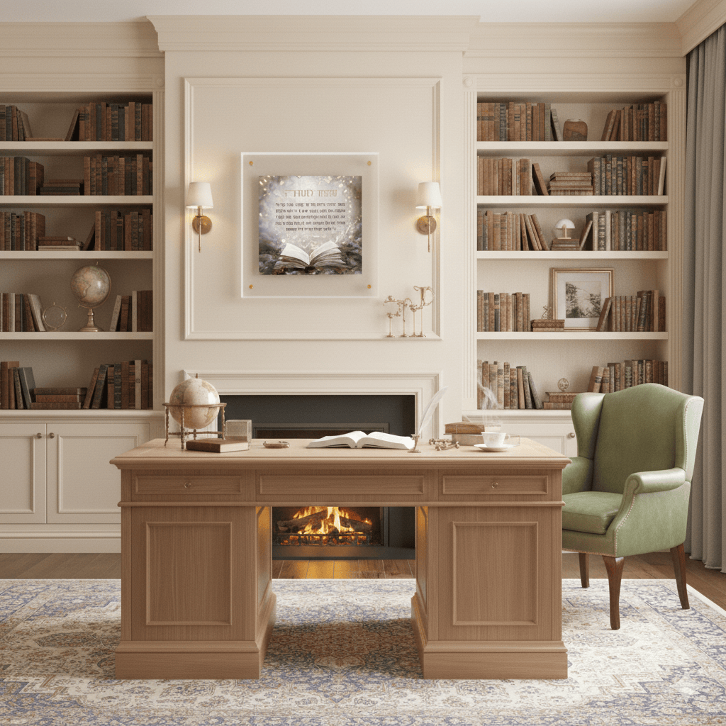 mens office - painting in a frame on the wall - waterdale collection.